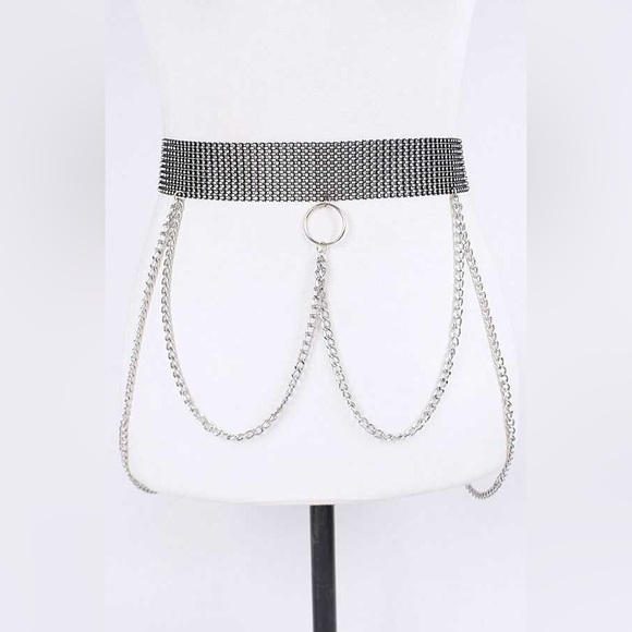 Metal Chain Layered Statement Belt - Picture 1 of 3